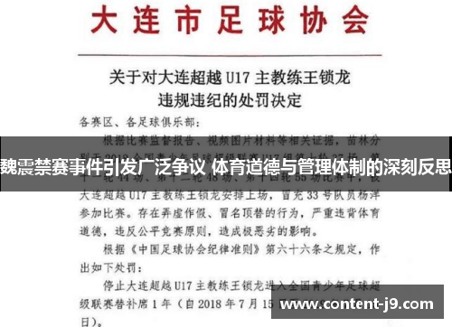 魏震禁赛事件引发广泛争议 体育道德与管理体制的深刻反思 魏震禁赛事件引发广泛争议 体育道德与管理体制的深刻反思